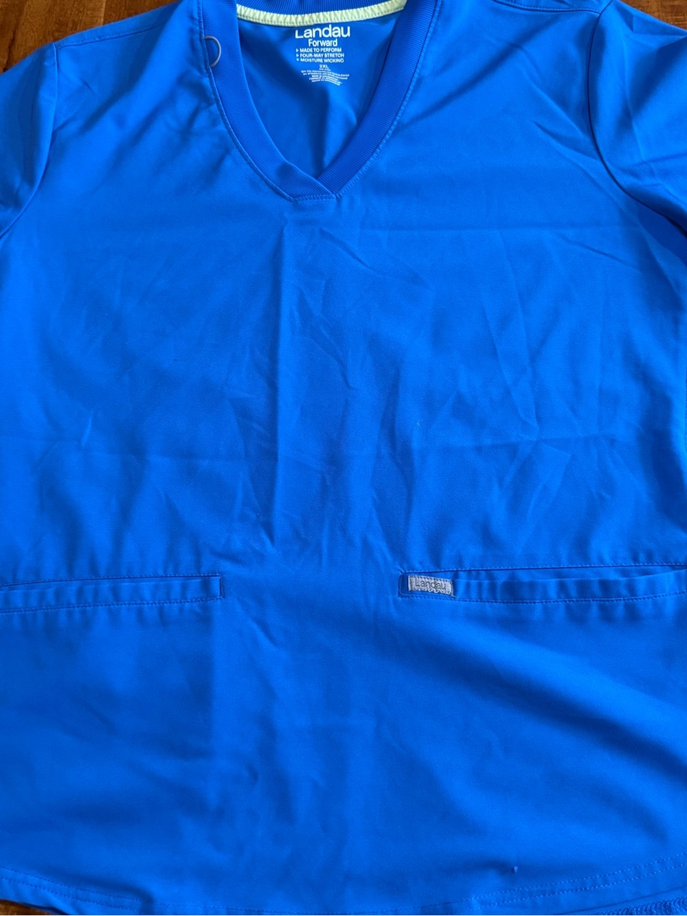 Landau Women's V-Neck Scrub Top in Royal Blue